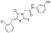 2-[(5Z)-5-(2-CHLOROBENZYLIDENE)-4-OXO-2-THIOXO-1,3-THIAZOLIDIN-3-YL]-N-(3-HYDROXYPHENYL)ACETAMIDE Struktur