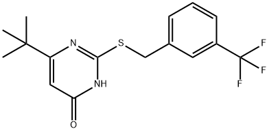 6-(TERT-BUTYL)-2-([3-(TRIFLUOROMETHYL)BENZYL]SULFANYL)-4(3H)-PYRIMIDINONE Struktur