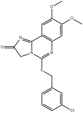 5-[(3-CHLOROBENZYL)SULFANYL]-8,9-DIMETHOXYIMIDAZO[1,2-C]QUINAZOLIN-2(3H)-ONE Struktur