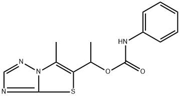 1-(6-METHYL[1,3]THIAZOLO[3,2-B][1,2,4]TRIAZOL-5-YL)ETHYL N-PHENYLCARBAMATE Struktur