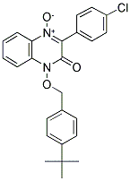 4-(4-TERT-BUTYLBENZYLOXY)-2-(4-CHLOROPHENYL)-3-OXO-3,4-DIHYDROQUINOXALINE 1-OXIDE Struktur