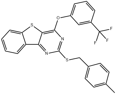 2-[(4-METHYLBENZYL)SULFANYL]-4-[3-(TRIFLUOROMETHYL)PHENOXY][1]BENZOTHIENO[3,2-D]PYRIMIDINE Struktur