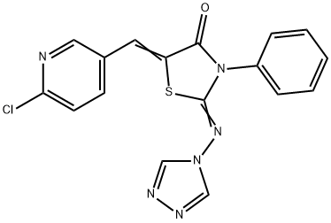 5-[(Z)-(6-CHLORO-3-PYRIDINYL)METHYLIDENE]-3-PHENYL-2-(4H-1,2,4-TRIAZOL-4-YLIMINO)-1,3-THIAZOLAN-4-ONE Struktur