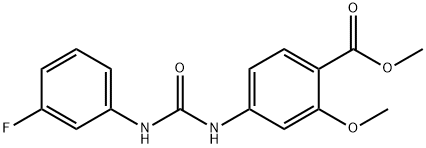 METHYL 4-([(3-FLUOROANILINO)CARBONYL]AMINO)-2-METHOXYBENZENECARBOXYLATE Struktur