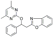 2-[2-((4,6-DIMETHYLPYRIMIDIN-2-YL)OXY)-2-PHENYLETHYL]BENZOXAZOLE Struktur