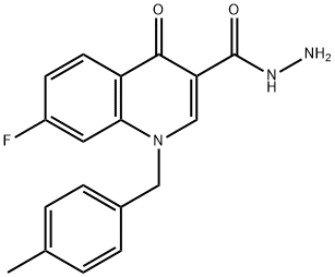 7-FLUORO-1-(4-METHYLBENZYL)-4-OXO-1,4-DIHYDRO-3-QUINOLINECARBOHYDRAZIDE Struktur