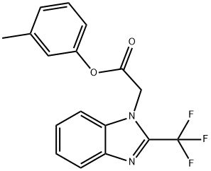 3-METHYLPHENYL 2-[2-(TRIFLUOROMETHYL)-1H-1,3-BENZIMIDAZOL-1-YL]ACETATE Struktur