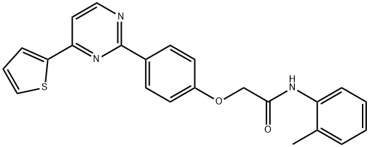 N-(2-METHYLPHENYL)-2-(4-[4-(2-THIENYL)-2-PYRIMIDINYL]PHENOXY)ACETAMIDE Struktur