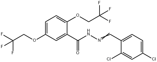 N'-[(Z)-(2,4-DICHLOROPHENYL)METHYLIDENE]-2,5-BIS(2,2,2-TRIFLUOROETHOXY)BENZENECARBOHYDRAZIDE Struktur