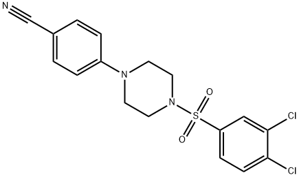 4-(4-[(3,4-DICHLOROPHENYL)SULFONYL]PIPERAZINO)BENZENECARBONITRILE Struktur