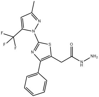 2-(2-[3-METHYL-5-(TRIFLUOROMETHYL)-1H-PYRAZOL-1-YL]-4-PHENYL-1,3-THIAZOL-5-YL)ACETOHYDRAZIDE Struktur