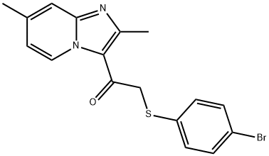 2-[(4-BROMOPHENYL)SULFANYL]-1-(2,7-DIMETHYLIMIDAZO[1,2-A]PYRIDIN-3-YL)-1-ETHANONE Struktur