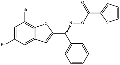 5,7-DIBROMO-2-(PHENYL([(2-THIENYLCARBONYL)OXY]IMINO)METHYL)-1-BENZOFURAN Struktur