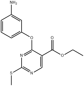 ETHYL 4-(3-AMINOPHENOXY)-2-(METHYLSULFANYL)-5-PYRIMIDINECARBOXYLATE Struktur