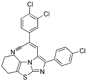 (Z)-3-[2-(4-CHLOROPHENYL)-5,6,7,8-TETRAHYDROIMIDAZO[2,1-B][1,3]BENZOTHIAZOL-3-YL]-2-(3,4-DICHLOROPHENYL)-2-PROPENENITRILE Struktur