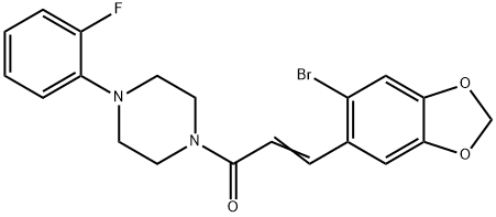 (E)-3-(6-BROMO-1,3-BENZODIOXOL-5-YL)-1-[4-(2-FLUOROPHENYL)PIPERAZINO]-2-PROPEN-1-ONE Struktur