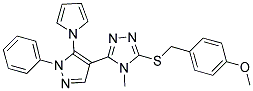 3-[(4-METHOXYBENZYL)SULFANYL]-4-METHYL-5-[1-PHENYL-5-(1H-PYRROL-1-YL)-1H-PYRAZOL-4-YL]-4H-1,2,4-TRIAZOLE Struktur