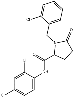 1-(2-CHLOROBENZYL)-N-(2,4-DICHLOROPHENYL)-5-OXO-2-PYRROLIDINECARBOXAMIDE Struktur