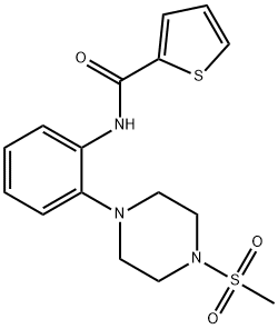 N-(2-[4-(METHYLSULFONYL)PIPERAZINO]PHENYL)-2-THIOPHENECARBOXAMIDE Struktur