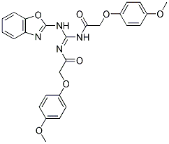 (Z)-N,N'-((BENZO[D]OXAZOL-2-YLAMINO)METHANEDIYLIDENE)BIS(2-(4-METHOXYPHENOXY)ACETAMIDE) Struktur