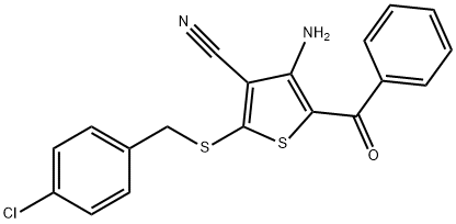 4-AMINO-5-BENZOYL-2-[(4-CHLOROBENZYL)SULFANYL]-3-THIOPHENECARBONITRILE Struktur