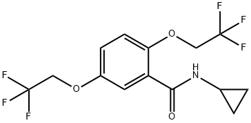 N-CYCLOPROPYL-2,5-BIS(2,2,2-TRIFLUOROETHOXY)BENZENECARBOXAMIDE Struktur