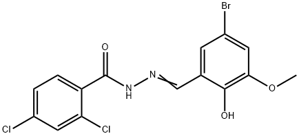 N'-[(E)-(5-BROMO-2-HYDROXY-3-METHOXYPHENYL)METHYLIDENE]-2,4-DICHLOROBENZENECARBOHYDRAZIDE Struktur