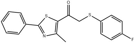 2-[(4-FLUOROPHENYL)SULFANYL]-1-(4-METHYL-2-PHENYL-1,3-THIAZOL-5-YL)-1-ETHANONE Struktur