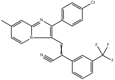 (Z)-3-[2-(4-CHLOROPHENYL)-7-METHYLIMIDAZO[1,2-A]PYRIDIN-3-YL]-2-[3-(TRIFLUOROMETHYL)PHENYL]-2-PROPENENITRILE Struktur