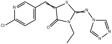 5-[(Z)-(6-CHLORO-3-PYRIDINYL)METHYLIDENE]-3-ETHYL-2-(4H-1,2,4-TRIAZOL-4-YLIMINO)-1,3-THIAZOLAN-4-ONE Struktur