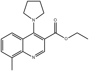 ETHYL 8-METHYL-4-(1-PYRROLIDINYL)-3-QUINOLINECARBOXYLATE Struktur