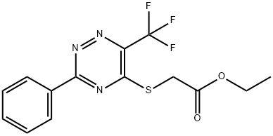 ETHYL 2-([3-PHENYL-6-(TRIFLUOROMETHYL)-1,2,4-TRIAZIN-5-YL]SULFANYL)ACETATE Struktur