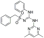 N-{(1E)-ANILINO[(4,6-DIMETHYLPYRIMIDIN-2-YL)AMINO]METHYLENE}-1-PHENYLMETHANESULFONAMIDE Struktur