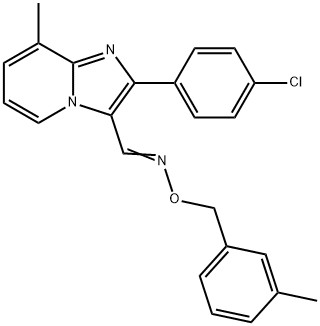 2-(4-CHLOROPHENYL)-8-METHYLIMIDAZO[1,2-A]PYRIDINE-3-CARBALDEHYDE O-(3-METHYLBENZYL)OXIME Struktur