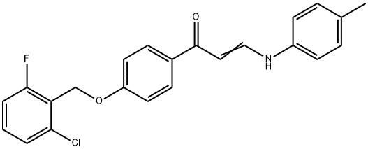 (E)-1-(4-[(2-CHLORO-6-FLUOROBENZYL)OXY]PHENYL)-3-(4-TOLUIDINO)-2-PROPEN-1-ONE Struktur