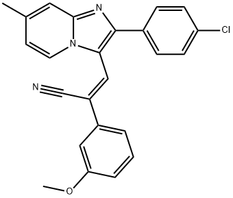 (Z)-3-[2-(4-CHLOROPHENYL)-7-METHYLIMIDAZO[1,2-A]PYRIDIN-3-YL]-2-(3-METHOXYPHENYL)-2-PROPENENITRILE Struktur