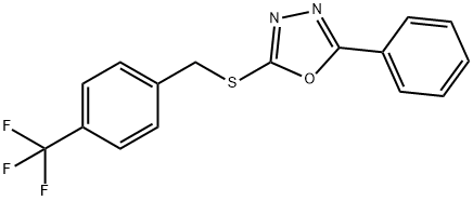 2-PHENYL-5-([4-(TRIFLUOROMETHYL)BENZYL]SULFANYL)-1,3,4-OXADIAZOLE Struktur