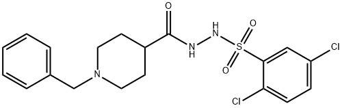 N'-[(1-BENZYL-4-PIPERIDINYL)CARBONYL]-2,5-DICHLOROBENZENESULFONOHYDRAZIDE Struktur