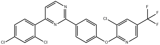 2-(4-([3-CHLORO-5-(TRIFLUOROMETHYL)-2-PYRIDINYL]OXY)PHENYL)-4-(2,4-DICHLOROPHENYL)PYRIMIDINE Struktur