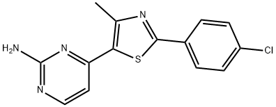 4-[2-(4-CHLOROPHENYL)-4-METHYL-1,3-THIAZOL-5-YL]PYRIMIDIN-2-AMINE Struktur