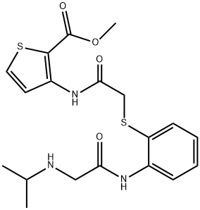 METHYL 3-((2-[(2-([2-(ISOPROPYLAMINO)ACETYL]AMINO)PHENYL)SULFANYL]ACETYL)AMINO)-2-THIOPHENECARBOXYLATE Struktur