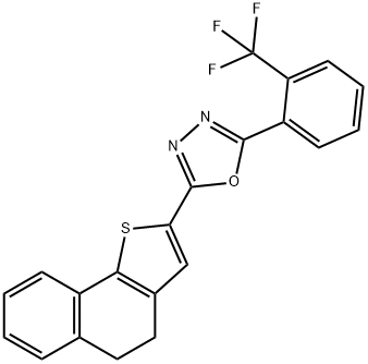 2-(4,5-DIHYDRONAPHTHO[1,2-B]THIOPHEN-2-YL)-5-[2-(TRIFLUOROMETHYL)PHENYL]-1,3,4-OXADIAZOLE Struktur