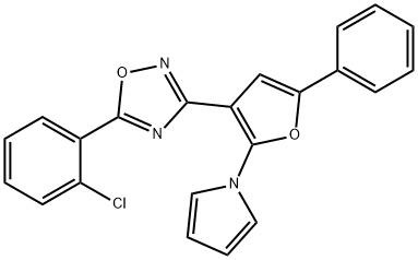 5-(2-CHLOROPHENYL)-3-[5-PHENYL-2-(1H-PYRROL-1-YL)-3-FURYL]-1,2,4-OXADIAZOLE Struktur