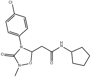 2-[4-(4-CHLOROPHENYL)-2-METHYL-3-OXO-1,2,4-OXADIAZOLAN-5-YL]-N-CYCLOPENTYLACETAMIDE Struktur