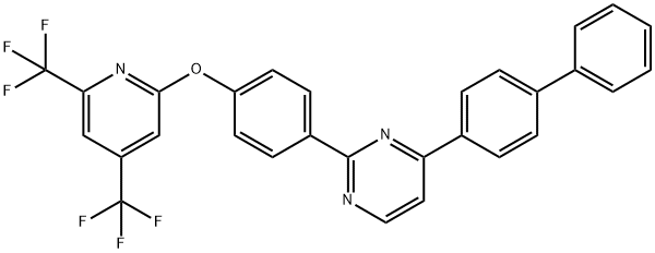 4-(4-[1,1'-BIPHENYL]-4-YL-2-PYRIMIDINYL)PHENYL 4,6-BIS(TRIFLUOROMETHYL)-2-PYRIDINYL ETHER Struktur