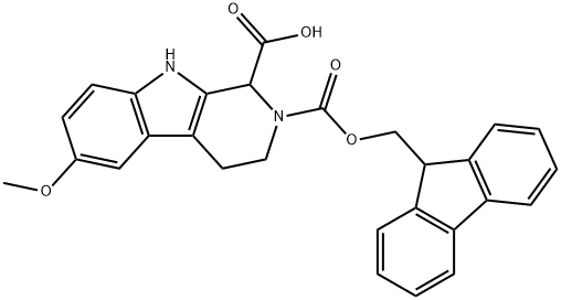 FMOC-DL-6-METHOXY-1,2,3,4-TETRAHYDRONORHARMAN-1-CARBOXYLIC ACID Struktur