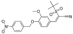 2-((TERT-BUTYL)SULFONYL)-3-(3-METHOXY-4-((4-NITROPHENYL)METHOXY)PHENYL)PROP-2-ENENITRILE Struktur