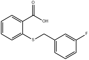 2-[(3-FLUOROBENZYL)SULFANYL]BENZENECARBOXYLIC ACID Struktur