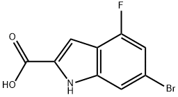 6-BROMO-4-FLUORO-1H-INDOLE-2-CARBOXYLIC ACID Struktur