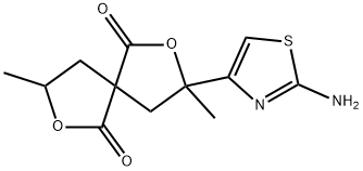 3-(2-AMINO-1,3-THIAZOL-4-YL)-3,8-DIMETHYL-2,7-DIOXASPIRO[4.4]NONANE-1,6-DIONE Struktur